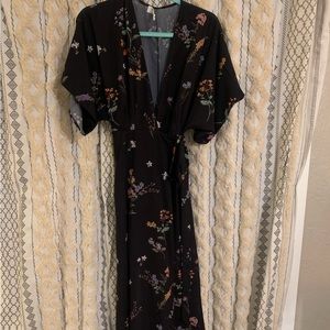 Maxi Wrap Dress w/ floral print